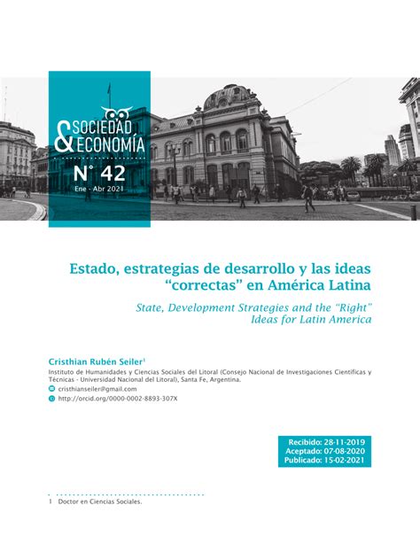 PDF Estado estrategias de desarrollo y las ideas correctas en América Latina