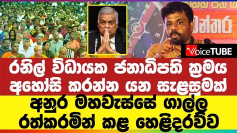 රනිල් විධායක ජනාධිපති ක්‍රමය අහෝසි කරන්න යන සැළසුමක් අනුර මහවැස්සේ