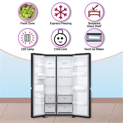 Buy Lg Litres Frost Free Side By Side Refrigerator With Door