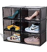 Amazon Attelite Clear Shoe Box Set Of Stackable Plastic Shoe Box