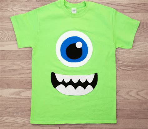 Mike Wazowski Diy Tshirt Monsters Inc Easy Halloween Costume Felt And Hot Glue Monsters Inc