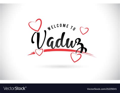 Vaduz Welcome To Word Text With Handwritten Font Vector Image