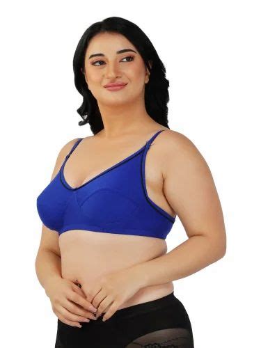 Plain Full Figure Navy Blue Non Padded Cotton Bra At Rs 120 Piece In