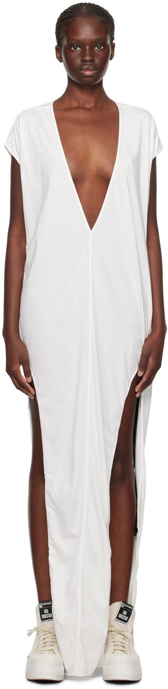 Off White Arrowhead Maxi Dress By Rick Owens Drkshdw On Sale