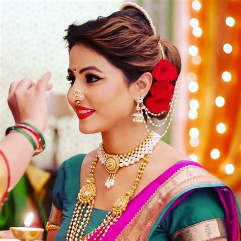 Hina Khan Maharashtrian Makeup Look Mugeek Vidalondon Indian