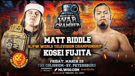 Matt Riddle Y Kosei Fujita Se Enfrentar N Por El Campeonato Njpw Wolrd