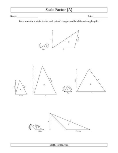 Determine The Scale Factor Between Two Triangles And Determine The