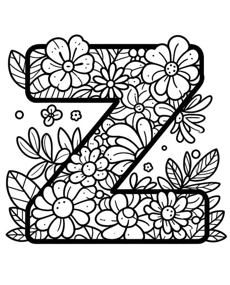 Letter Z Alphabet Flower Coloring Page Download Print Or Color