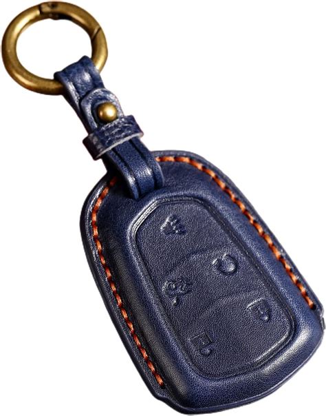 Amazon Hontumax Genuine Leather Key Fob Cover Case Button For