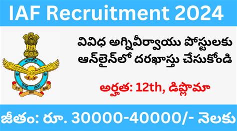 IAF Recruitment 2024 Apply Online For Various Agniveervayu Vacancies