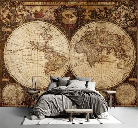 World Map Wallpaper Peel and Stick Self Adhesive Wall Mural - Etsy