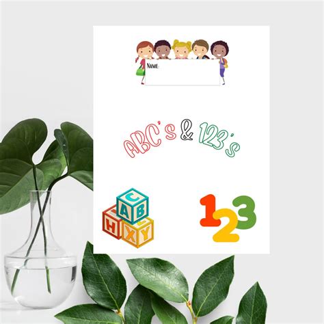 Kids ABC & 123 Worksheet - Etsy