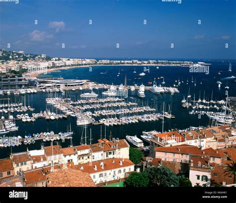 Elevated View Of Cannes Marina And Waterfront Cote D Azure French