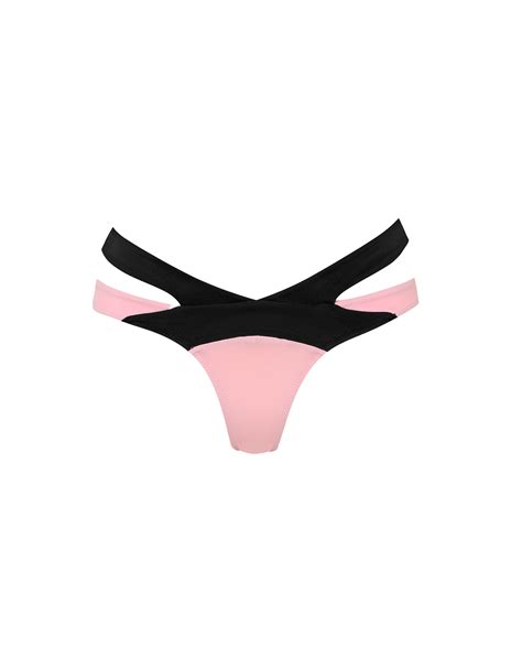 Mazzy Bikini Bottom In Pink Black Cobalt By Agent Provocateur All