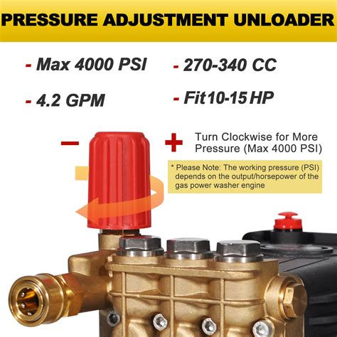 TOOLCY Replacement Pump Max 4000 PSI 4 2 GPM Triplex Plunger Pressure