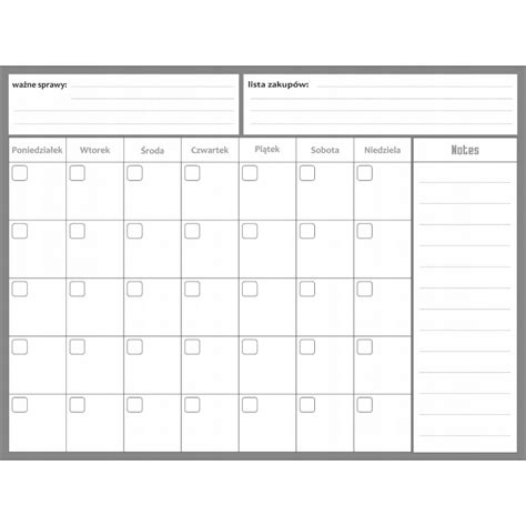 Kalendarz Planer Tablica Magnetyczna Na Lod Wk A