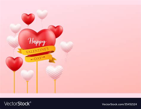 Happy Valentines Day Banner Flyer Poster Vector Image