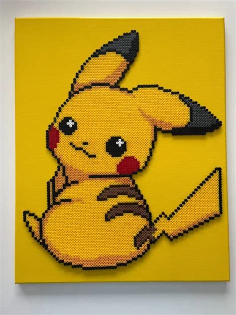 Pixel Art Perles A Repasser Tableau Du Pokemon Pikachu De Dos Eur