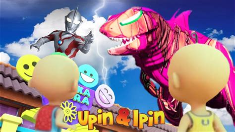 Upin Ipin Takut Ada Tirex Dinosaurus Godzilla Ironm N Pink Ultraman