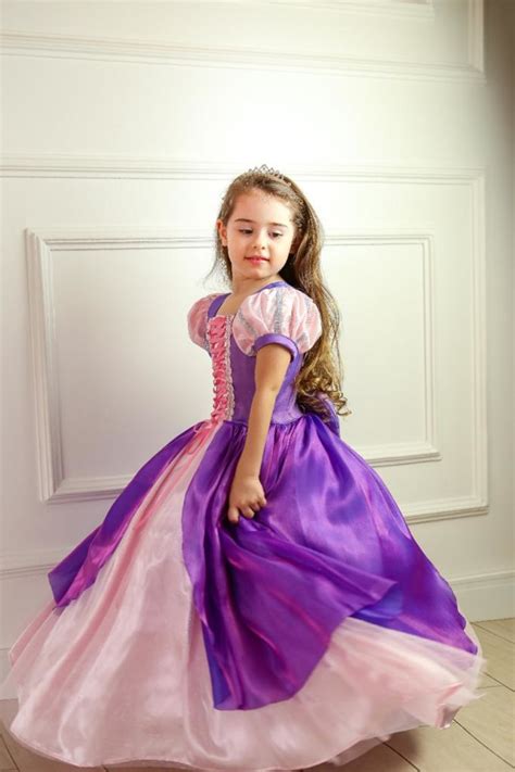 Fantasia Infantil Rapunzel Vestido Princesa Cabelo Longo Elo