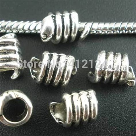 Pcs Silver Tone Snake Spacers Beads Fit European Charms Bracelets