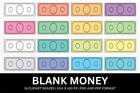 Blank Money Template Cliparts Graphic by atlasart · Creative Fabrica