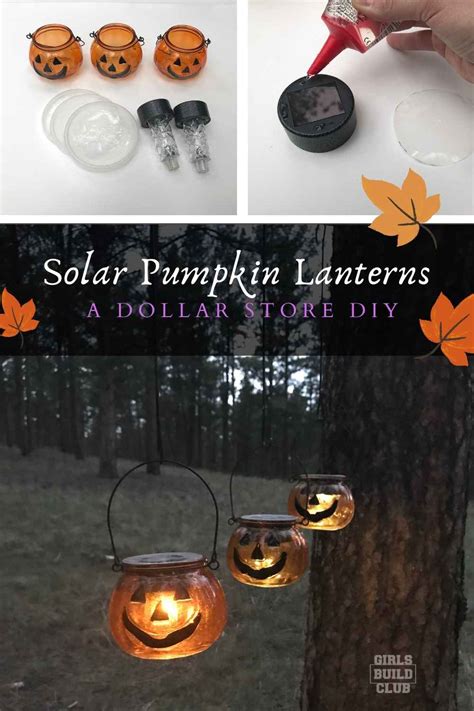 Halloween Pumpkin Solar Light Decor- Dollar Store DIY - Girls Build Club