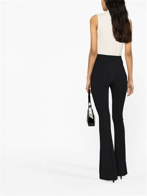 Elisabetta Franchi Chain Embellished High Waisted Trousers Farfetch