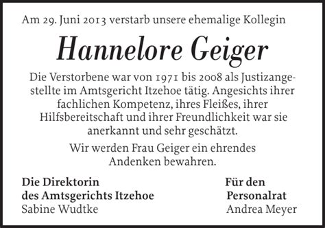 Hannelore Geiger Gedenken Norddeutsche Rundschau