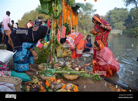 Santiniketan West Bengal India 31st Oct 2022 Chhath Puja Is