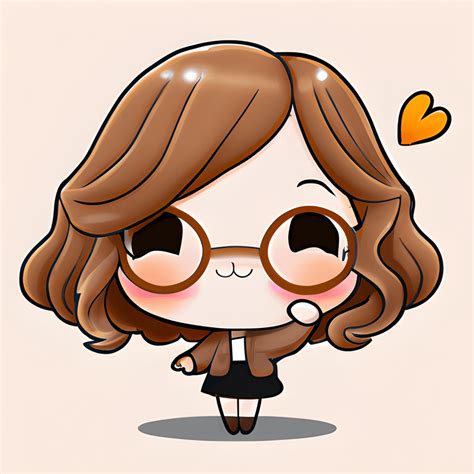 Nauczyciel Brązowych Włosów Kawaii Chibi Graphic · Creative Fabrica