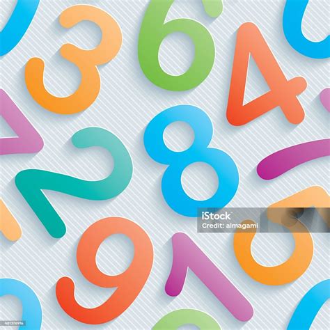 Colorful Numbers Seamless Wallpaper Stock Illustration - Download Image ...