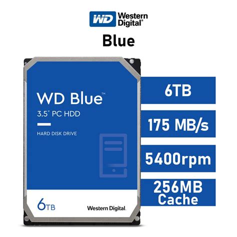 Western Digital Blue 6TB SATA6G WD60EZAZ 3 5 Hard Disk Drive HDDs