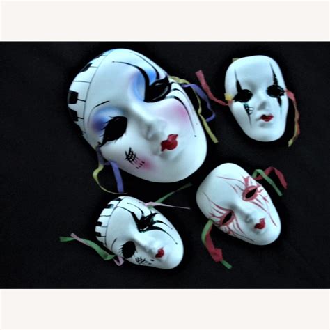 4 Mardi Gras Masks Hand Painted Masquerade Masks Aptdeco