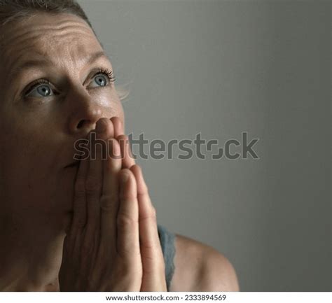 Woman Praying Hands Together Praying God Stock Photo 2333894569 | Shutterstock