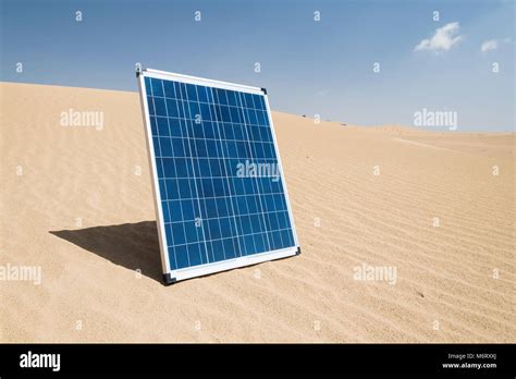 Isolated Portable Solar Panel Cell In The Desert Stock Photo Alamy