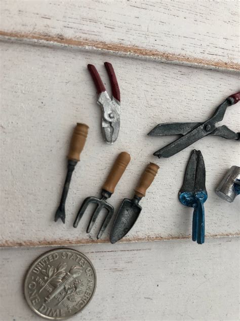 Miniature Garden Tool Set Mini Tools 7 Piece Set Style 02 Etsy