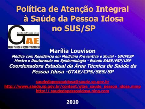 PDF Política de Atenção Integral à Saúde da Pessoa Idosa no SUS SP