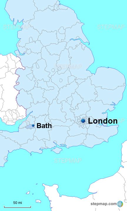 Stepmap Bath And London England Landkarte Für Great Britain
