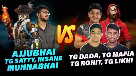 Ajjubhai Munnabhai Squad Vs Tg Mafia Tg Dada Tg Rohit Squad Free Fire Highlights Total