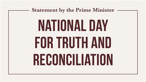 Statement By The Prime Minister On The National Day For Truth And