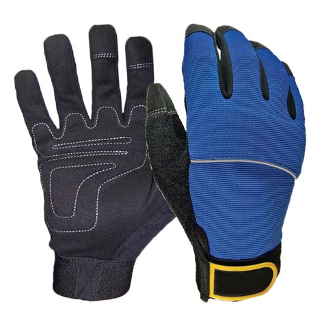 Durable synthetic suede impact mechanic work gloves breathable and flexible mechanic gloves