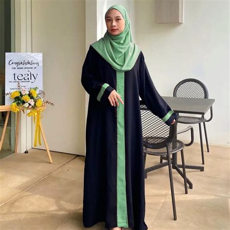 Jual Abaya Gamis Maxi Dress Arab Saudi Abaya Hitam Polos Bordir Zephy