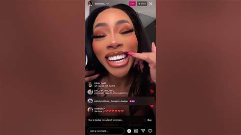 Baddies West Tommie Lee Shows Off Her New Appearance On Instagram Live