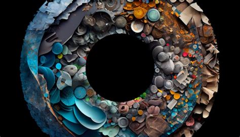 Premium Photo Circular Collage Of Recycled Materials Generative Ai