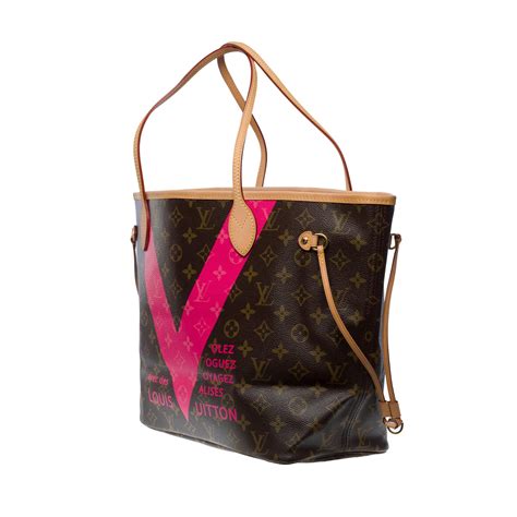 Louis Vuitton Neverfull Limited Edition Saint Tropez Hot Pink Tote