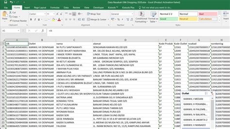 Input Data Pada Microsoft Excel