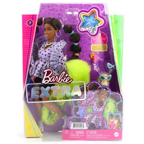 BARBIE Extra Styling Puppe mit schwarzen Haaren und Zubehör