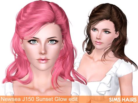 Newseas J150 Sunset Glow Hairstyle Retextured By Sims Hairs