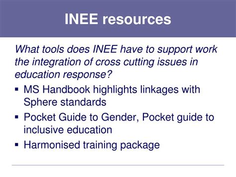 PPT Session Four Using The INEE Minimum Standards In Response